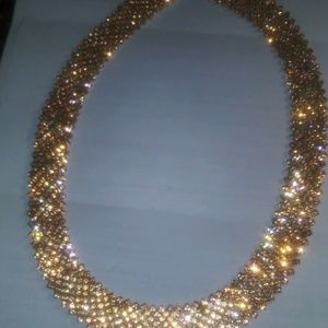 Striking double sided gold/silver bling choker